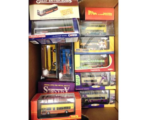 FIFTEEN ASSORTED 1/76 SCALE MODEL BUSES  each mint or near mint and boxed. 