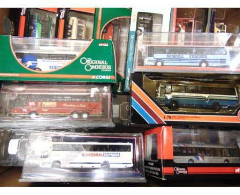 SEVENTEEN ASSORTED 1/76 SCALE MODEL BUSES  each mint or near mint and boxed. 