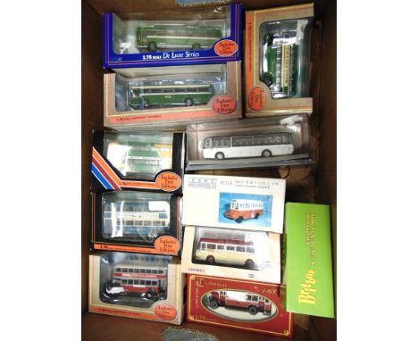 ELEVEN ASSORTED 1/76 SCALE MODEL BUSES  each mint or near mint and boxed. 