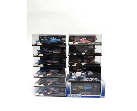 ELEVEN 1/43 SCALE FORMULA 1 RACING CARS  by Minichamps (10) and Universal Hobbies (1), comprising Benetton (7), Tyrrell (2), 