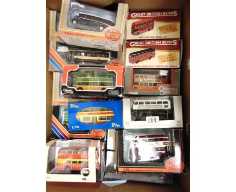 SEVENTEEN ASSORTED 1/76 SCALE MODEL BUSES  each mint or near mint and boxed. 