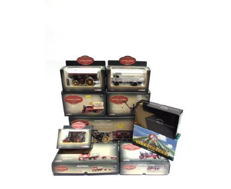 TEN CORGI 'VINTAGE GLORY' & SIMILAR MODEL STEAM VEHICLES  including a No.80110, Fowler B6 Showman's Locomotive 'Onward', Le M