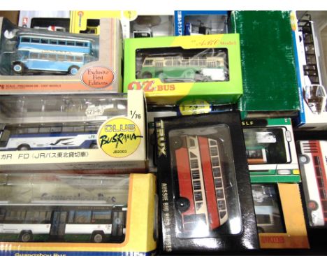SIXTEEN 1/76 SCALE MODEL BUSES  of Chinese, Japanese and Australian interest, each mint or near mint and boxed. 