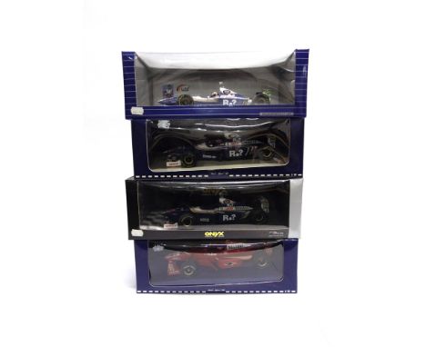 FOUR 1/18 SCALE WILLIAMS FORMULA 1 RACING CARS  comprising an Onyx Williams Renault FW19, (H.-H. Frentzen); Paul's Model Art 