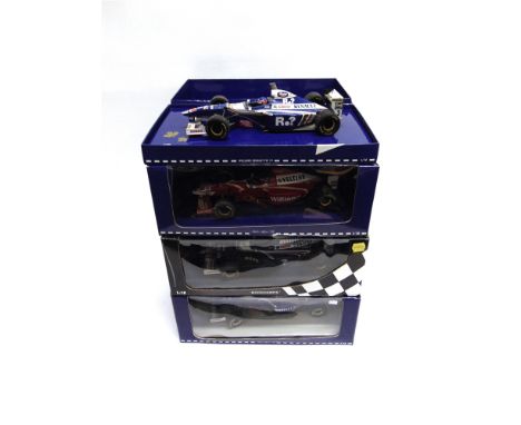 FOUR 1/18 SCALE WILLIAMS FORMULA 1 RACING CARS  comprising a Paul's Model Art Williams Renault 1997 Launch Version (J. Villen