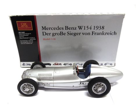 A 1/18 SCALE CMC NO.M025, MERCEDES-BENZ W154, 1938  silver, mint or near mint, boxed.