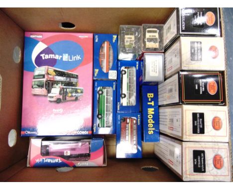 FIFTEEN ASSORTED 1/76 SCALE MODEL BUSES  including a Corgi 'Tamar Link' set, each mint or near mint and boxed. 