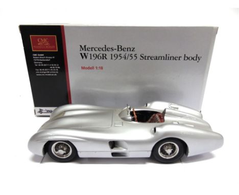 A 1/18 SCALE CMC NO.M044, MERCEDES-BENZ W196R, 1954-1955  silver, mint or near mint, boxed.