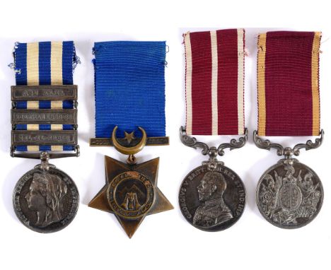  AN EGYPT & LATER M.S.M., L.S.G.C. GROUP OF FOUR MEDALS TO QUARTER-MASTER CORPORAL MAJOR F.B. NICHOLSON, 1ST LIFE GUARDS comp