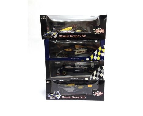 FOUR 1/18 SCALE WILLIAMS FORMULA 1 RACING CARS  comprising a Quartzo Williams Renault FW14B, 1st 1992 Grand Prix of South Afr