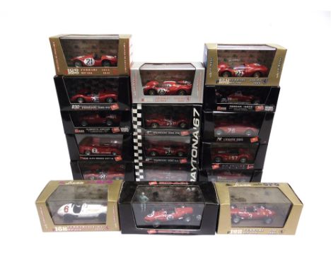 SEVENTEEN 1/43 SCALE BRUMM FERRARI RACING CARS  each mint or near mint and boxed.