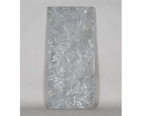 A 19th century veined grey marble commode top, 131cm x 60cm.