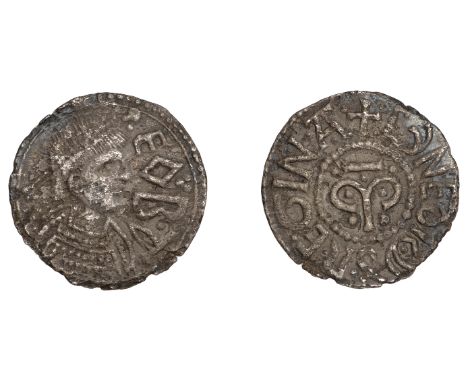 Kings of Mercia, Cynethryth (wife of Offa), Penny, Light coinage, c. 785, Canterbury, Eoba, draped bust of Offa right, eoba i