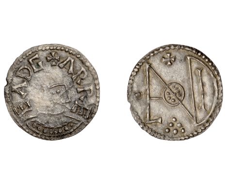 Eadgar (959-975), Halfpenny, London Monogram type [BMC –], ead+gar re, crude bust right with decorated torso, rev. londonia m