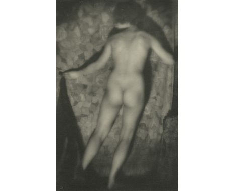  GRINBERG, ALEXANDER (1885-1979) Nude Standing by the Curtain . Gelatin silver print, 18 by 11.5 cm. Photographed and printed