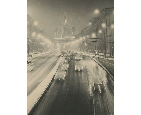  GRACHEV, MIKHAIL (1916-2009) Moscow by Night , stamped with the photographer's stamp. Gelatin silver print, 37 by 28.5 cm. P