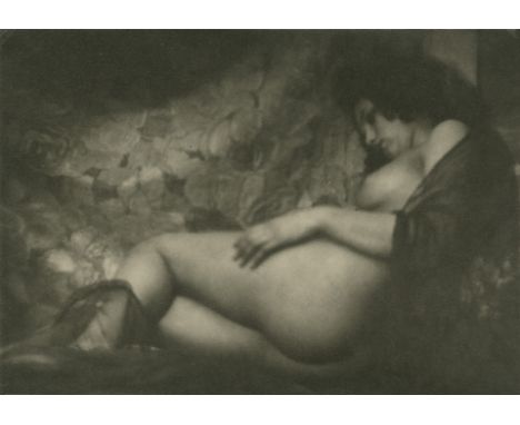  GRINBERG, ALEXANDER (1885-1979) Lying Nude Draped in a Shawl . Gelatin silver print, 12 by 16.5 cm. Photographed and printed