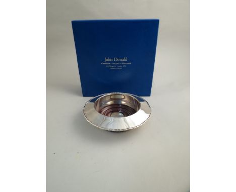 A John Donald silver wine coaster, Sheffield 1997, boxed