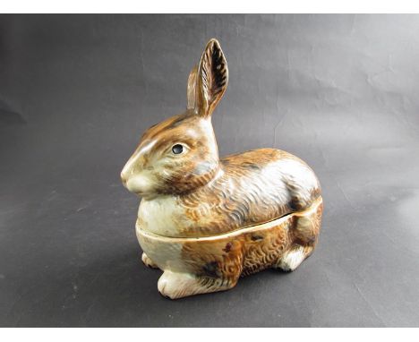 A lidded ceramic pot as a hare 
