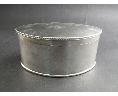 A silver plate oval wafer box, hinge a/f