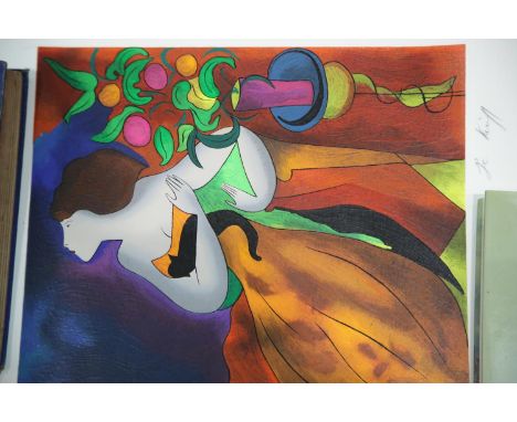 Marcus Glenn limited edition prints of viewing art at a gallery. Not available for in-house P&amp;P. 