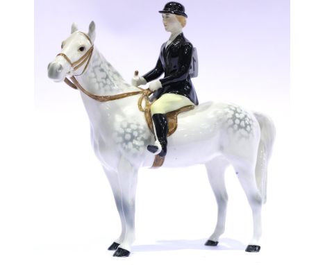 Beswick female rider on dapple grey horse. P&amp;P Group 2 (£18+VAT for the first lot and £3+VAT for subsequent lots)
Conditi