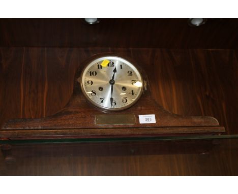 A VINTAGE NAPOLEON HAT MANTEL CLOCK + A KINDE SKELETON MANTEL CLOCK