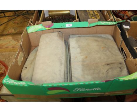 A WW2 ERA 1944 DATED SEAT PAD/CUSHION BELIEVED TO BE FROM AN ANTI-AIRCRAFT GUN