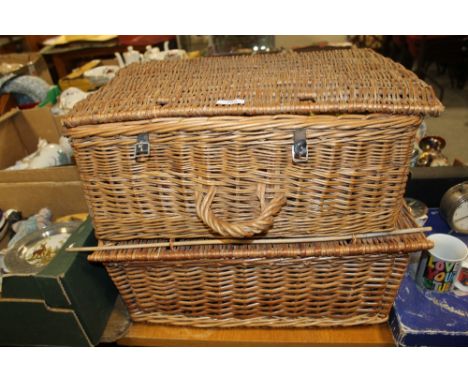A PICNIC HAMPER + CONTENTS + ANOTHER
