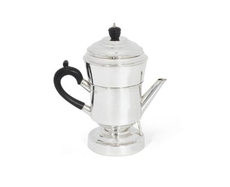 A Victorian silver percolatormaker's mark JL with pellet between, London 1900Cylindrical form, the removable top section fitt