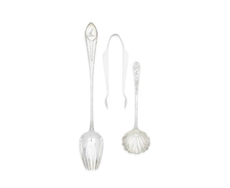 A collection of three Irish provincial silver itemsCorkComprising:a salad / serving fork, Carden Terry &amp; Jane Williams, C