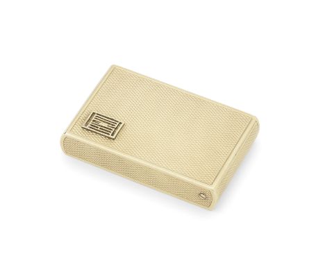 ASPREY: a 9 carat gold lightermarks for Asprey &amp; Co Ltd, London 1932, stamped PAT APP FOR The concealed lighter with slid