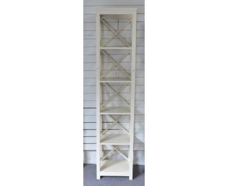 Modern shelf / display unit with cross supports W45 x D32 x H205cm