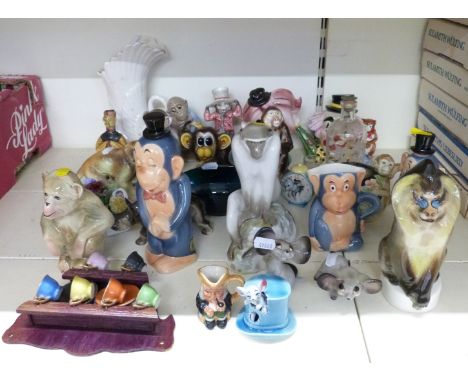 Lomonosov / USSR and Goebel ceramic monkey figures etc