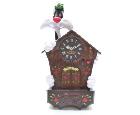 Sylvester and Tweety Pie novelty 'cuckoo clock' by Warner Brothers Looney Tunes, 43cm tall