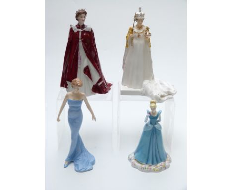 Four Royal Worcester, Doulton and Coalport figurines