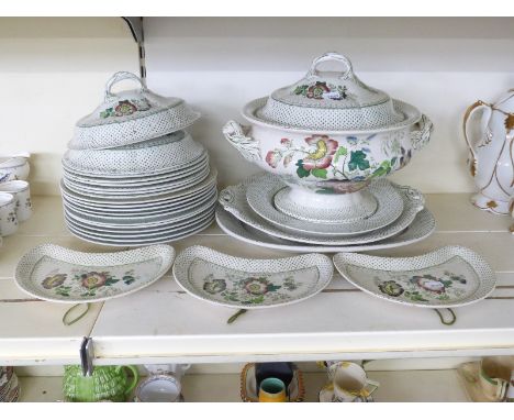 Ashworth Brothers Hanley dinnerware including large soup tureen etc, approximately 26 pieces