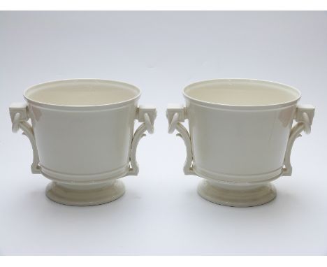 Royal Worcester pair of unpainted ice buckets, possibly for Painted Fruit, unmarked, height 21cm
