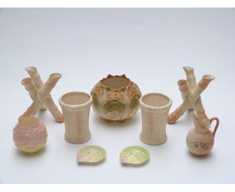 A quantity of Royal Worcester and similar blush ivory items