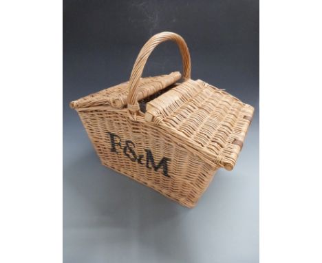 Fortnum and Mason wicker hamper or basket, width 55cm