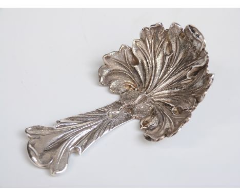 Victorian hallmarked silver caddy spoon formed as a leaf, Birmingham 1840 maker John Tongue, length 8cm, weight 15cm 