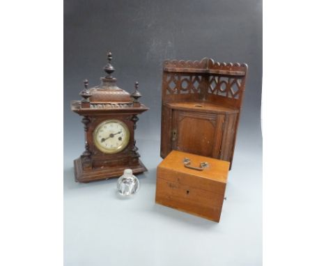 Tymo mantel clock with corner cabinet and tea caddy etc