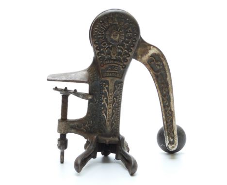 Bar mounted cast iron 'Original Safety' mechanical corkscrew