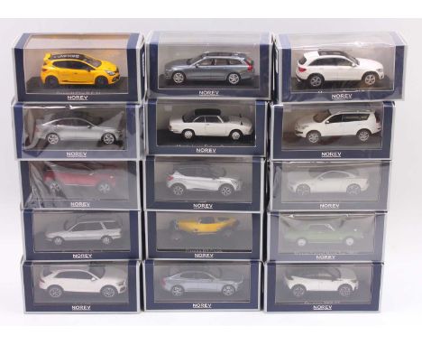 Norev 1/43 scale diecast models group of 15 to include Citroen C-Crosser 2007, Peugeot 3008 GT 2016, Mazda Luce Rotary Coupe 