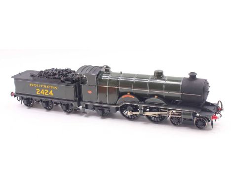 Semi finescale 3 rail kitbuilt 0 gauge Brighton Atlantic loco and tender, in Southern Maunsell lined green, built from an Ace
