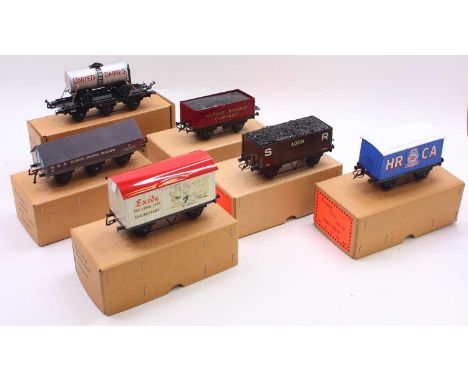 Six Directory Series (Bernard Ridgely) 0 gauge coarse scale four-wheeled wagons, to include a Southern mineral wagon, a six-w