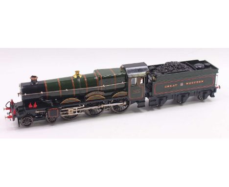 ACE Trains 0-gauge 4-6-0 loco &amp; tender ‘Caerphilly Castle’ No.4073 BR lined green. Crew in the cab. ‘Great crest Western’
