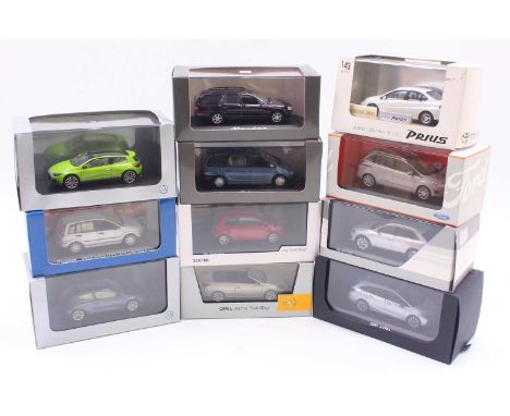 One tray containing 11 Automobile Companies promotional cars by various manufacturers to include an Audi Quattro Q3, a Toyota