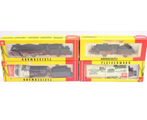 Four HO gauge Fleischmann locos to include a BR24, in DB black, no.24074, a BR50 class, in DB black, no.50058, a BR41 class, 