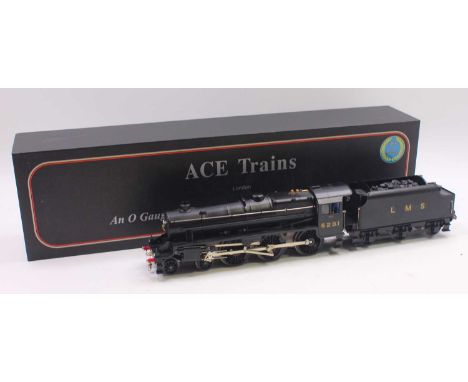 ACE Trains 0-gauge 4-6-0 Black Five loco &amp; tender assembled from ACE Trains Kit parts, LMS unlined satin black No.5231 0-